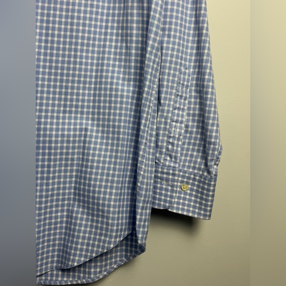 Peter Millar Button Down Blue Gingham Long sleeve… - image 10